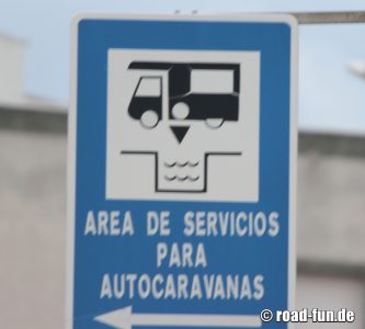 Hinweisschild Spanien - Wohnmobil Service Station