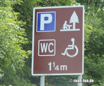 Hinweisschild Wales - Rastplatz