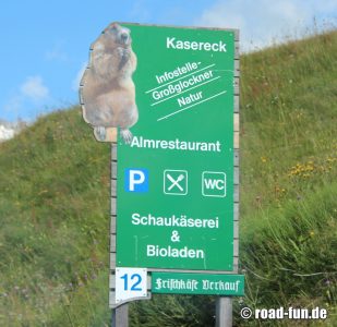 Hinweisschild Österreich - Infos Großglocknerstraße