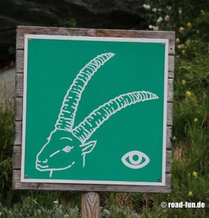 Hinweisschild Österreich - Steinböcke