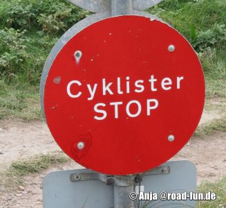 Stopschild Dänemark - Radfahrer