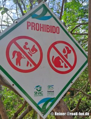 Verbotsschild Costa Rica - Reiten & Hunde