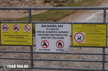 Verbotsschilder Schottland - Verbote am Strand