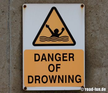 Warningsign England - Gefahr zu ertrinken