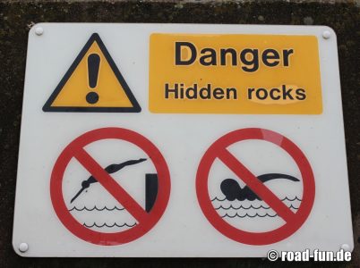 Warningsign England - Verbote für Schwimmer