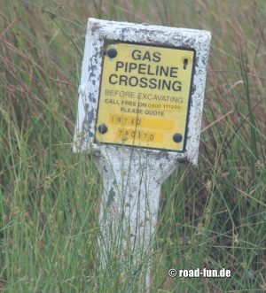 Warningsign Wales - Gasleitung kreuzt
