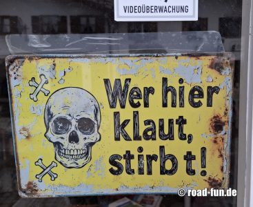 Warnschild Deutschland - Todesfolge bei Diebstahl